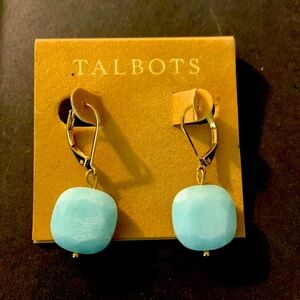 Talbots and the earrings baby blue pendant